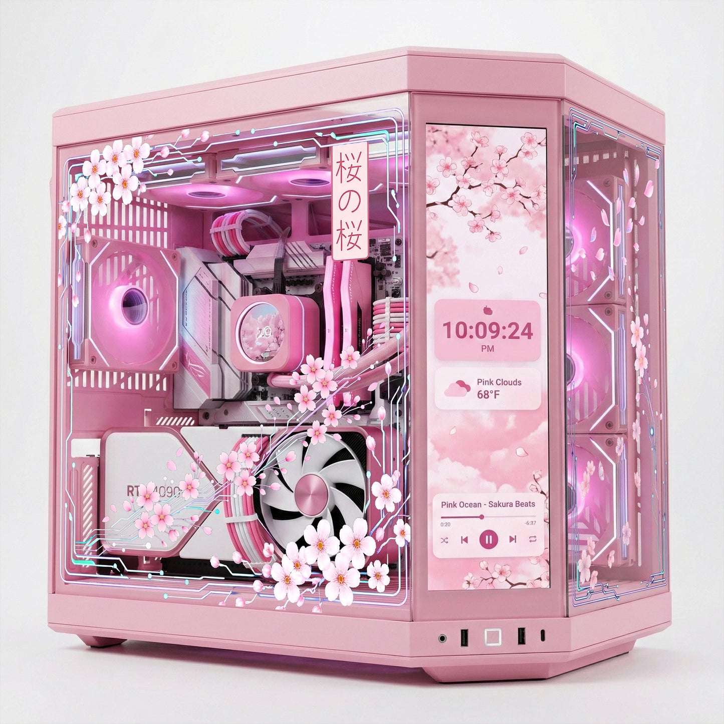 Custom HYTE Y70 & Y70 Touch Glass Panel Skin | Static Cling PC Case Decal | Reusable Tempered Glass Wrap | No Residue PC Mod
