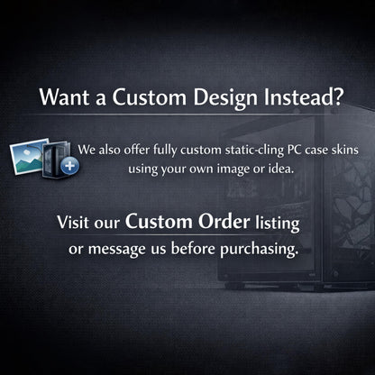 Anime Girl PC Case Skin – Cling Glass Skin – Tempered Glass Wrap – RGB Compatible – Cozy Gaming Setup Decor – Custom Size