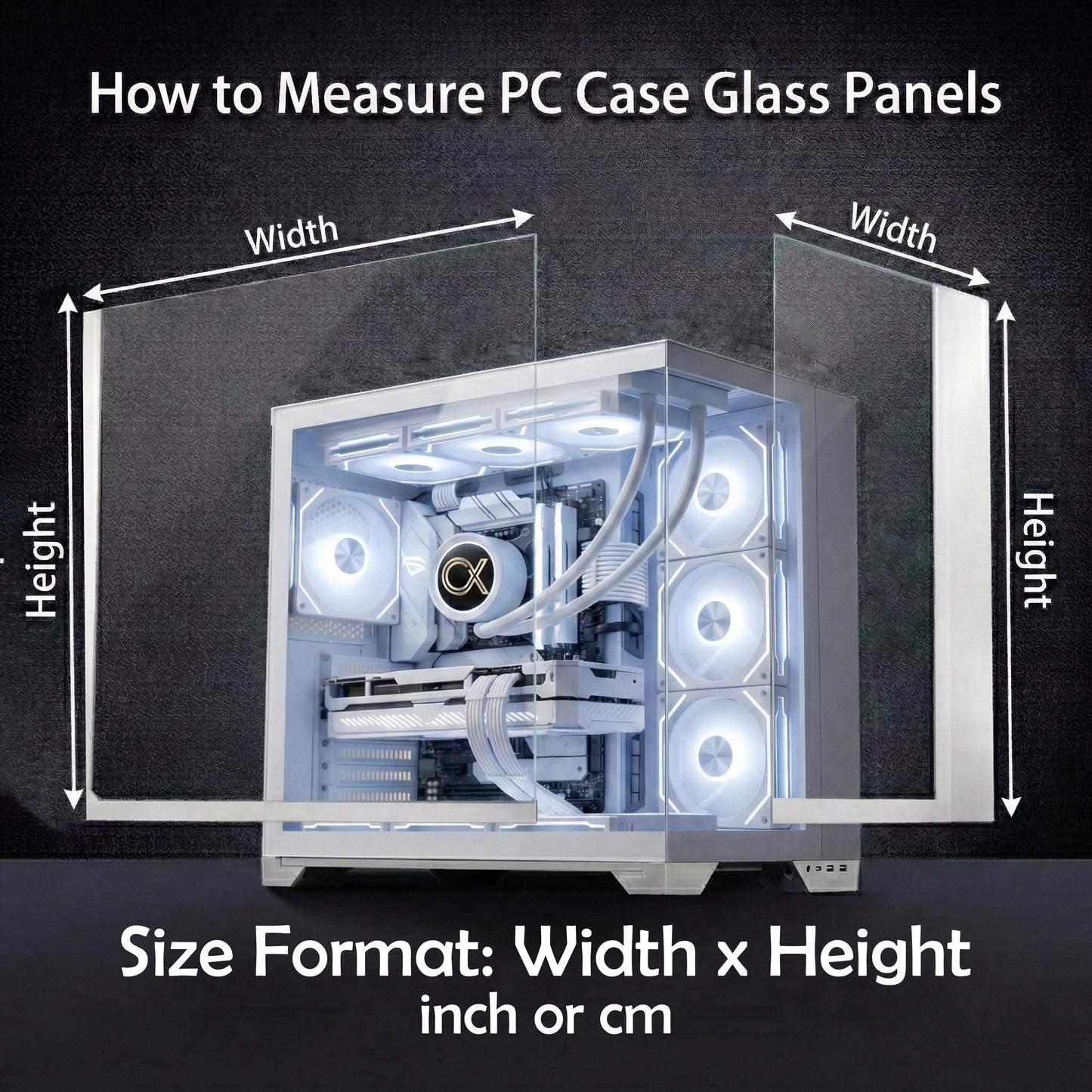 Kuromi PC Case Skin – Static Cling Glass Skin – Tempered Glass Wrap – Kawaii Purple Gaming Setup Decor – Custom Size