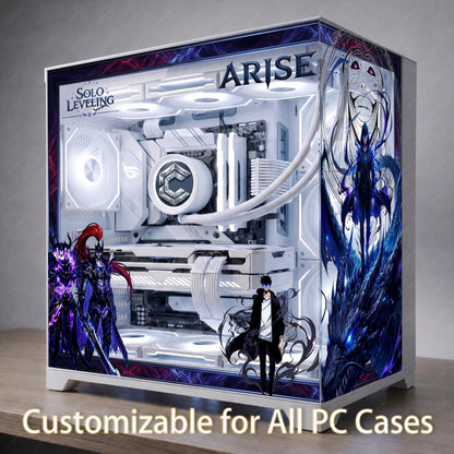 Shadow Summoner PC Case Skin | Level Up Anime Gaming Mod Decal | Dark Fantasy RGB Build Aesthetic | Static Cling ATX Tower Wrap