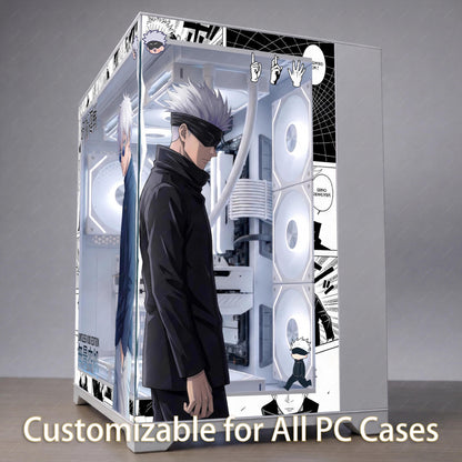 Anime Sorcerer PC Case Skin – Mystic Energy Aura Decal for PC – Manga Void Style Gaming PC Decor – Reusable No-Residue Wrap
