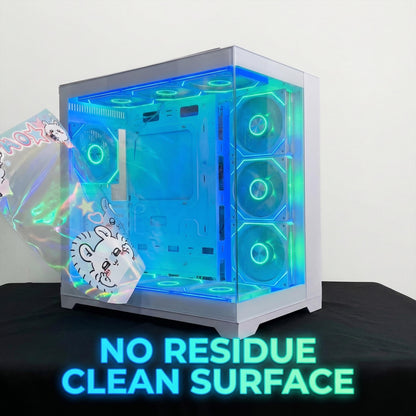 Kawaii Pastel Anime PC Case Wrap | Adhesive-Free Tempered Glass Skin