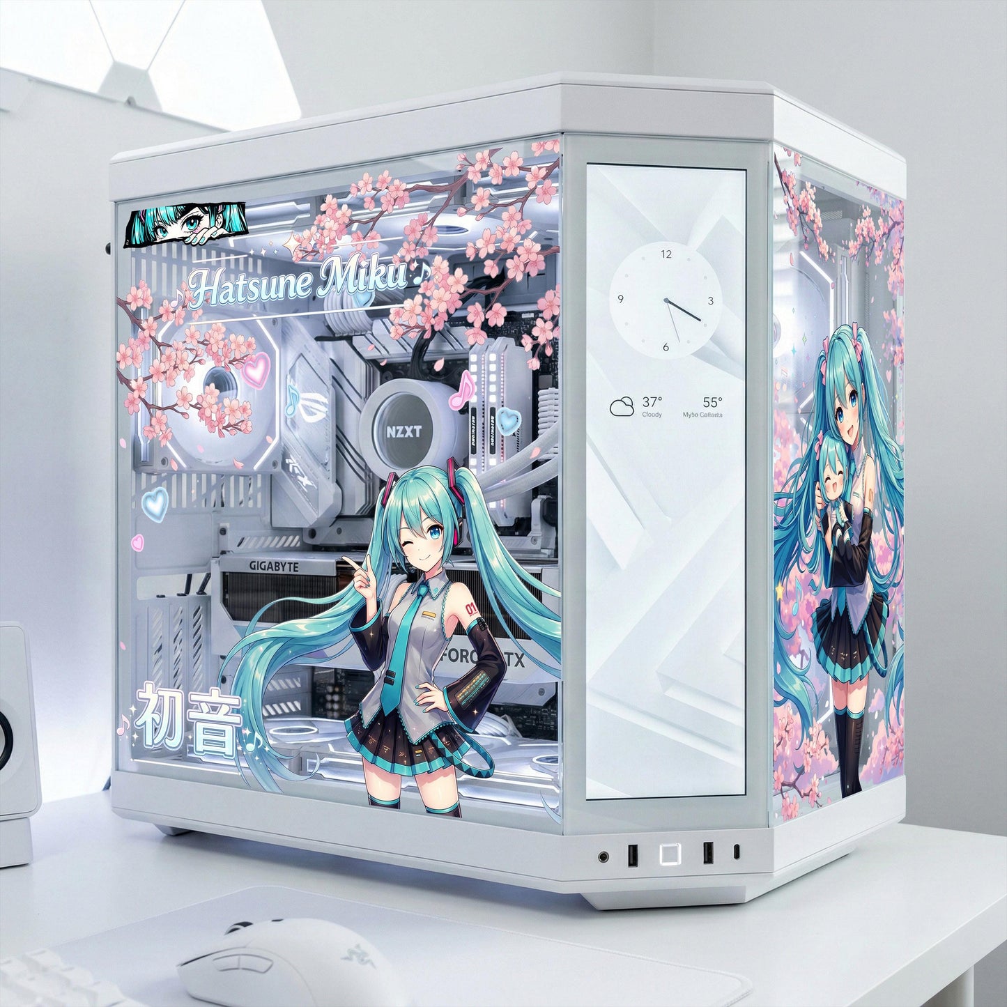 Custom HYTE Y70 & Y70 Touch Glass Panel Skin | Static Cling PC Case Decal | Reusable Tempered Glass Wrap | No Residue PC Mod