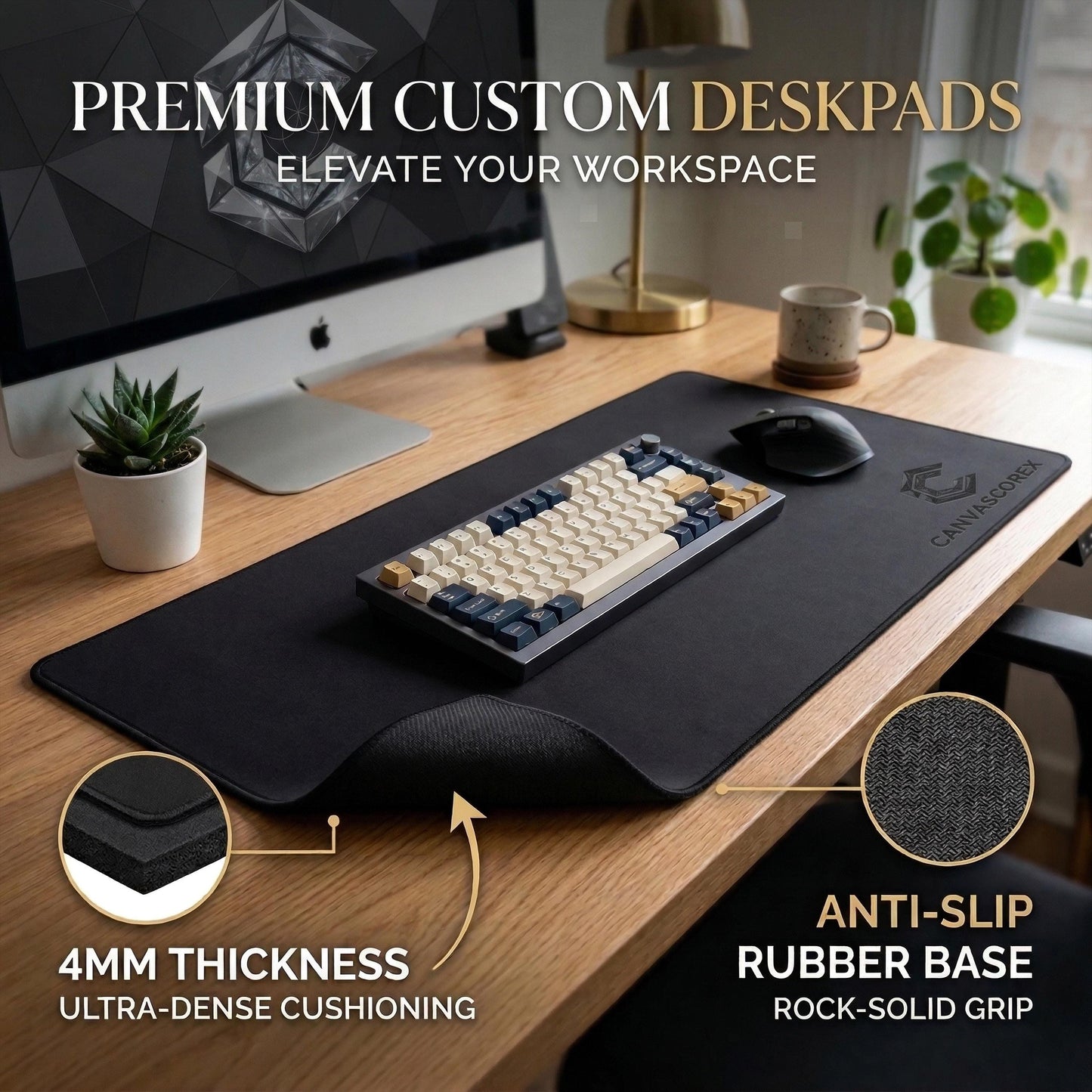 Anime Sorcerer Desk Mat, Mystic Energy Mousepad, XL Gaming Deskpad, Purple Aura Manga Style Mat, Premium 4mm Thick