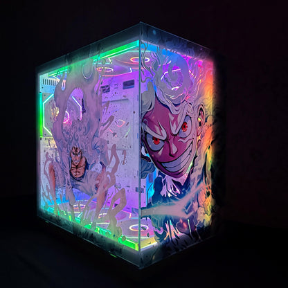 Anime Style PC Case Static Cling Decal for Tempered Glass – Custom Size, No Glue, RGB Friendly