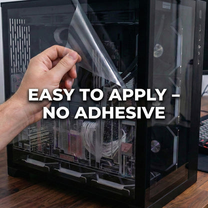 Custom PC Case Skin | Your Image Here | Personalized Static Cling for Tempered Glass | Reusable Computer Decal | Gaming Setup Accessories