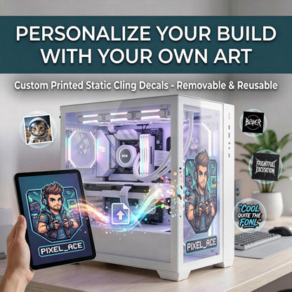 Custom PC Case Skin - Static Cling Sticker - Personalized Gaming PC Decal - Gift For Gamer