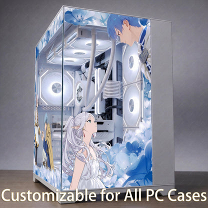Frieren and Himmel PC Skin - Blue Moonweed Anime Case Wrap for PC - Custom Static Cling PC Decor - Hero Himmel Ring Proposal